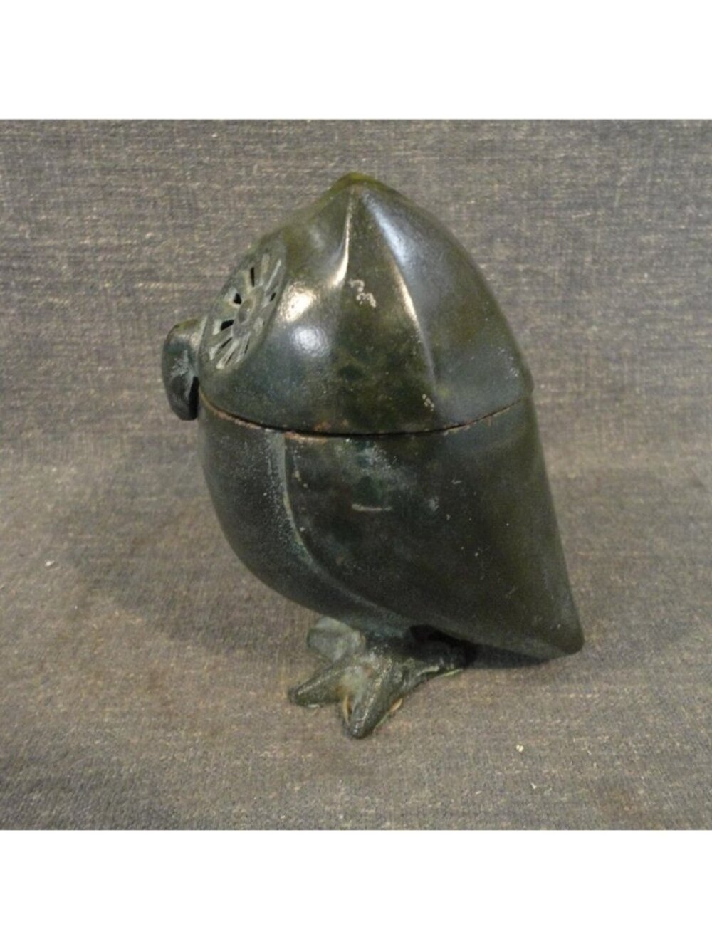Vintage MCM Bronze Cast Iron Owl Incense Burner Made in Japan - Picture 3 of 6